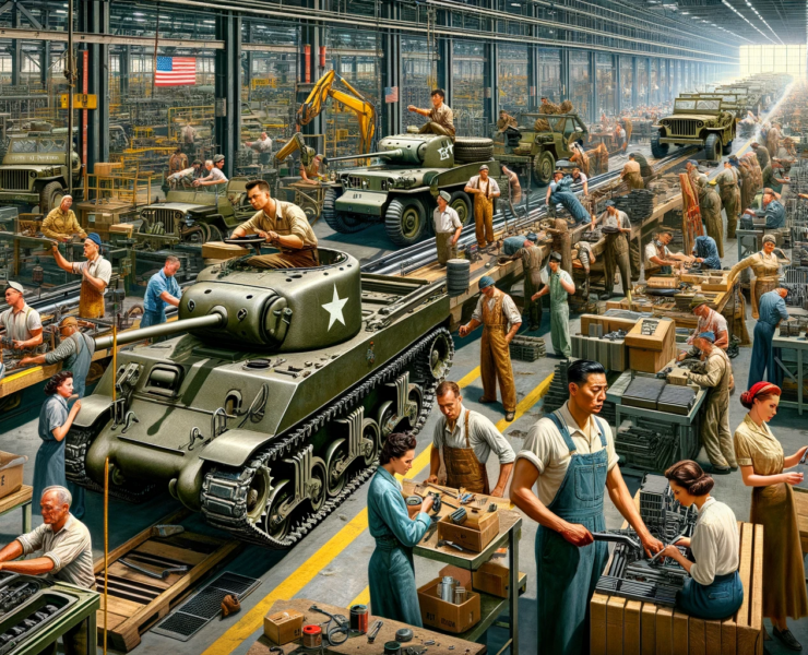 WWII Era Assembly Line featuring the Arsenal of Democracy